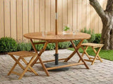 Folding Garden Table Natural 110 x 75 cm Solid Acacia Wood 42024981