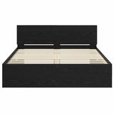 Bed Frame with Headboard Black Oak 120 x 200 cm Engineered Wood 3403585