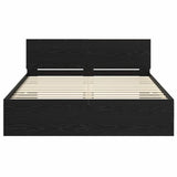 Bed Frame with Headboard Black Oak 150 x 200 cm Engineered Wood 3403606