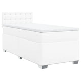 Box Spring Bed with Mattress White 90x190 cm Faux Leather 3286101