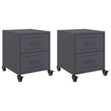 Bedside Cabinets 2 pcs Anthracite 36x39x43.5 cm Steel 846631