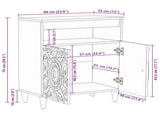 Sideboard with Storage Brown 60 x 33.5 x 75 cm Solid Mango Wood 4018357