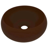 Luxury Wash Basin Round Matt Dark Brown 40x15 cm Ceramic 147006