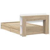 Bed Frame with Storage Sonoma Oak 90 x 190 cm Engineered Wood 3433543