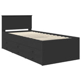 Daybed with Drawer Manual Black 100 x 200 cm Engineered Wood 3408516
