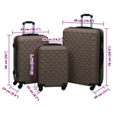 Hardcase Trolley Set 3 pcs Brown ABS 92418