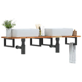Basin Shelf Wall Mounted Steel and Solid Wood Acacia 3302729