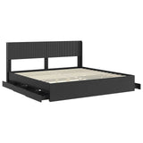 Bed Frame with Storage and Headboard Black 180 x 200 cm 3414282