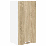 Hanging Cabinet with Door Sonoma Oak and White 40 x 31 x 80 cm 884260
