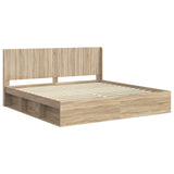 Bed Frame with Storage and Headboard Sonoma Oak 200 x 200 cm 3413815