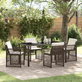 Garden Dining Set 5 pcs Brown Poly Rattan 3380631