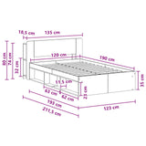 Bed Frame with Storage Old Wood 120 x 190 cm Engineered Wood 3433355