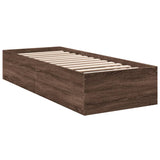 Bed Frame without Mattress Brown Oak 75x190 cm Small Single Engineered Wood 841992