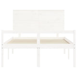 Senior Bed without Mattress White 140x190 cm Solid Wood 3195462