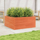 Garden Planter Wax Brown 100x100x46 cm Solid Wood Pine 3282431