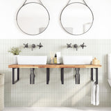 Basin Shelf Wall Mounted Steel and Solid Wood Acacia 3302913