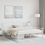 Bed Frame with Headboard White 160x200 cm Metal 285304