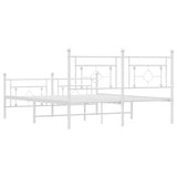 Metal Bed Frame without Mattress with Footboard White 150x200cm 374408