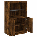 Sideboard with LED Lights Smoked Oak 60.5x37x100 cm 836669