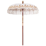 Balinese Parasol Cream 190 x 190 x 260 cm Cotton and solid wood 42006452