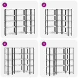 3 Piece 5-Layer Shelves Set Blue Steel&Engineered Wood 3307620