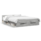 Bed Frame with Drawers without Mattress Concrete Grey 135x190 cm Double 3280772