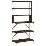 Baker's Rack 6-Tier Smoked Oak 90x40x180 cm Engineered Wood 834222