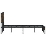 Metal Bed Frame without Mattress Smoked Oak 150x200 cm King Size 4007816