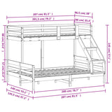 Bunk Bed without Mattress 90x200/140x200 cm White Solid Wood 3207190