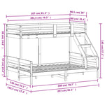 ZNTS Bunk Bed without Mattress 90x200/140x200 cm White Solid Wood 3207190