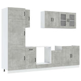 8 Piece Kitchen Cabinet Set Kalmar Concrete Grey Engineered Wood 3314795