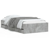 Bed Frame with Drawers without Mattress Concrete Grey 90x200 cm 3207297