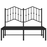 Metal Bed Frame without Mattress with Headboard Black 120x190cm 373786