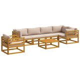 Sofa Set 7 pcs Natural Solid Acacia Wood 3417243