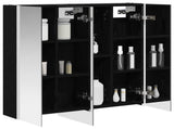 Bathroom Mirror Cabinet with Door Black Oak 73.5 x 15.5 x 70 cm 889256