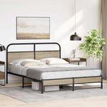 Metal Bed Frame without Mattress Smoked Oak 160x200 cm 3318679