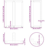 Bar Table Legs T-Shaped 2 pcs Black 60x35x cm Steel 4013080