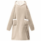 Blanket Hoodie Beige L Fleece and Flannel 42017182
