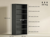 Six Shelf Bookcase - Black T3398P344835