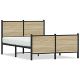 Metal Bed Frame without Mattress Sonoma Oak 120x200 cm 4007732