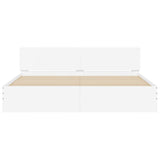 Bed Frame White Engineered wood, Plywood Super King Modern 3207462