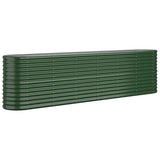 Garden Raised Bed Galvanised Steel 260x40x68 cm Green 318903