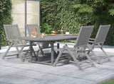 Garden Dining Set Grey Solid acacia wood Medium Extendable 3079653