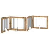 Dog Gate with Stands 4 pcs Artisan Oak 100 x 80 cm 892066