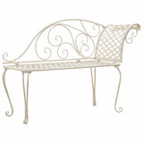 45431 Garden Chaise Lounge 128 cm Metal Antique White