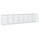 Gabion Basket with Cover 700x100x150 cm Galvanised Iron 3295219