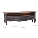 TV Cabinet 120x30x40 cm Black Solid Mahogany Wood 283901