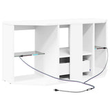 Corner LED TV Cabinet White 100 x 40 x 50 cm Engineered Wood 889795