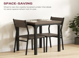 Three-Piece Minimal and Compact Dining Set, Grey Wood Grain T3398P344223