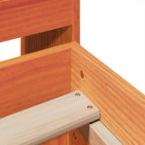 Bed Frame without Mattress Wax Brown 140x200 cm Solid Wood Pine 3308845